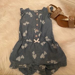 Carter’s 6 Month Baby Girl Chambray Heart Romper